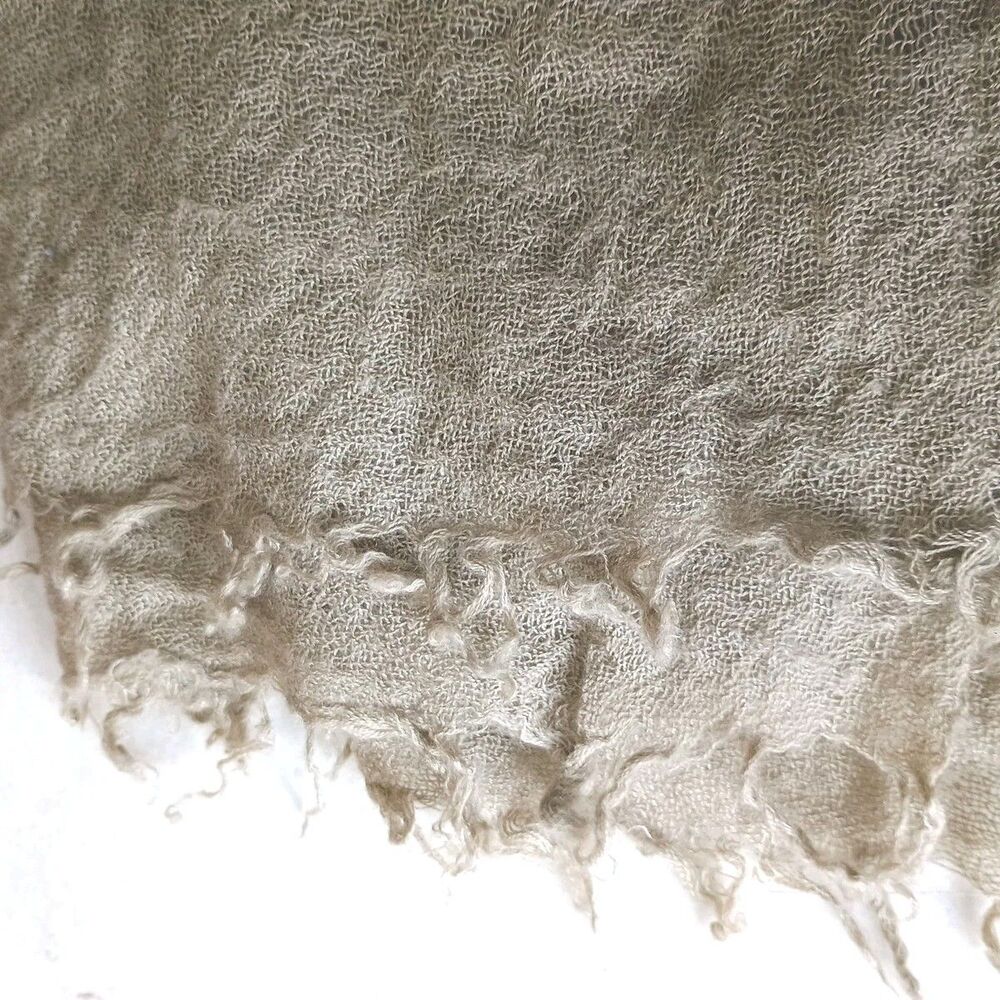 J. Jill 100% Cashmere Scarf Beige Quiet Elegance Money Long Rectangle 80x27 - Picture 7 of 7